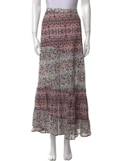 Pre-owned See By Chloé Floral Print Midi Length Skirt In White