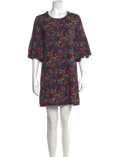 Pre-owned See By Chloé Floral Print Mini Dress In Black