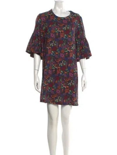 Pre-owned See By Chloé Floral Print Mini Dress In Black