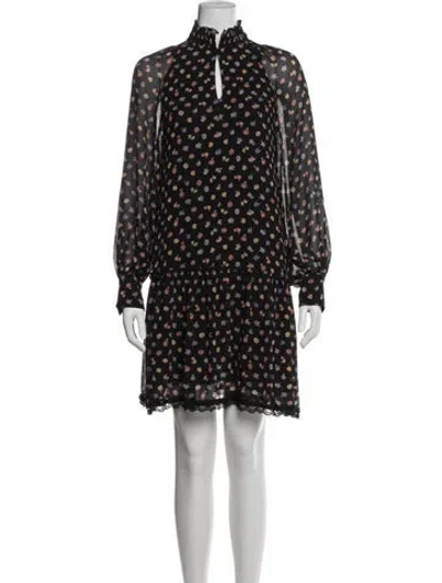 Pre-owned See By Chloé Floral Print Mini Dress In Black