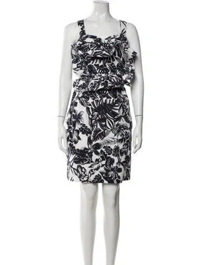Pre-owned See By Chloé Floral Print Mini Dress In Black/white