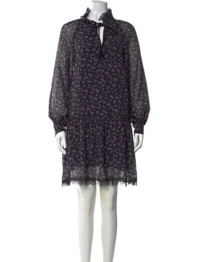 Pre-owned See By Chloé Floral Print Mini Dress In Blue