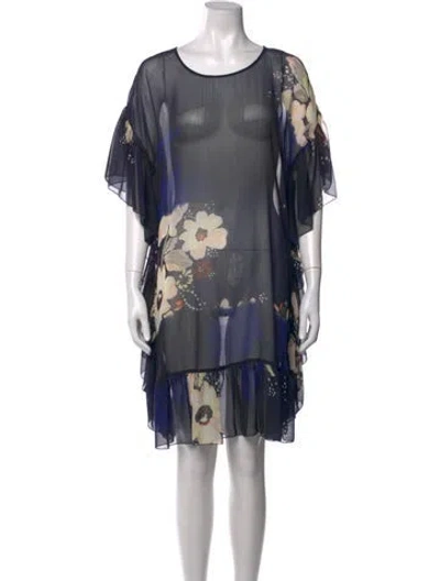 Pre-owned See By Chloé Floral Print Mini Dress In Blue