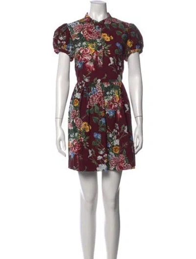 Pre-owned See By Chloé Floral Print Mini Dress In Burgundy