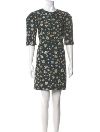Pre-owned See By Chloé Floral Print Mini Dress In Green