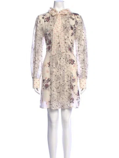 Pre-owned See By Chloé Floral Print Mini Dress In Neutral