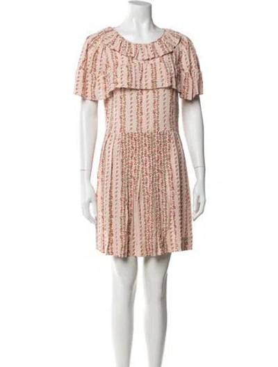 Pre-owned See By Chloé Floral Print Mini Dress In Neutral