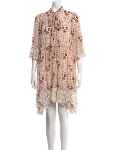 Pre-owned See By Chloé Floral Print Mini Dress In Neutral