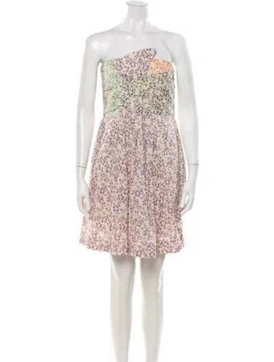 Pre-owned See By Chloé Floral Print Mini Dress In Neutrals