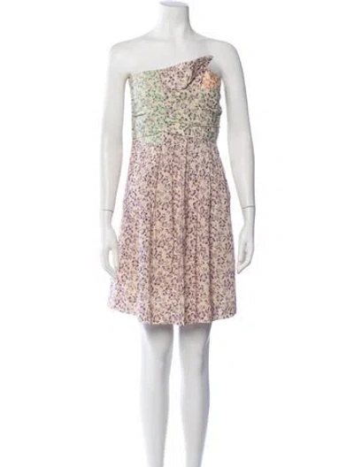 Pre-owned See By Chloé Floral Print Mini Dress In Neutrals
