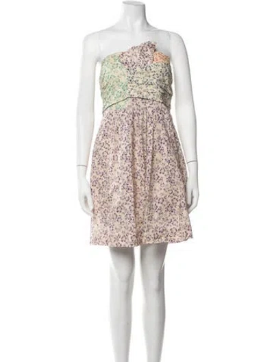 Pre-owned See By Chloé Floral Print Mini Dress W/ Tags In Yellow