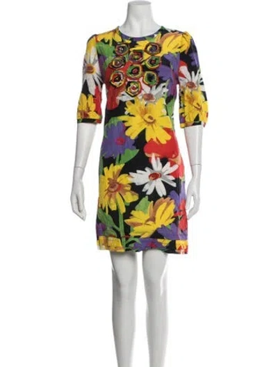 Pre-owned See By Chloé Floral Print Mini Dress In Yellow