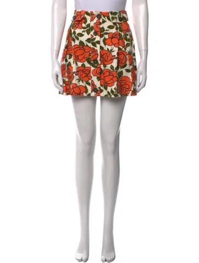 Pre-owned See By Chloé Floral Print Mini Skirt In Blue