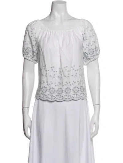 Pre-owned See By Chloé Floral Print Scoop Neck Blouse In White