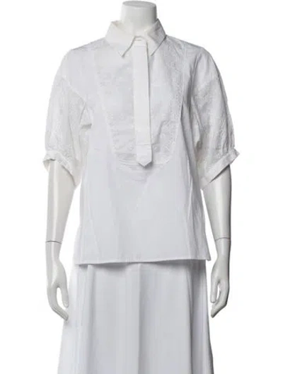 Pre-owned See By Chloé Floral Print Short Sleeve Blouse In White