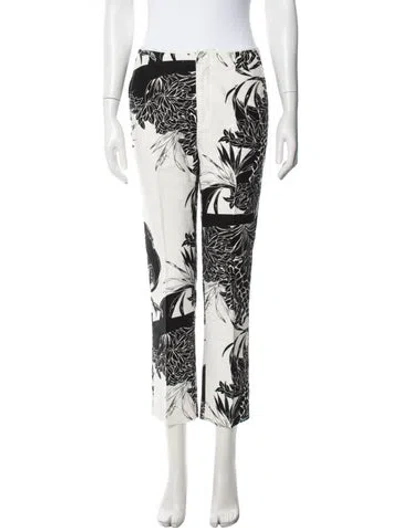 Pre-owned See By Chloé Floral Print Straight Leg Pants In Black