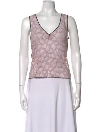Pre-owned See By Chloé Floral Print V-neck Top In Neutrals