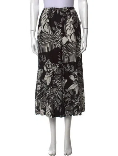 Pre-owned See By Chloé Floral Print Wide Leg Pants In Black