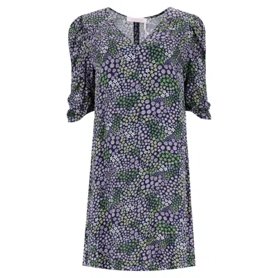 Pre-owned See By Chloé See By Chloe Floral Puff Sleeve Shift Dress In Gray