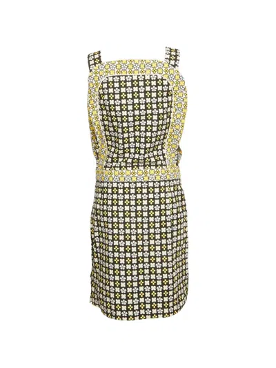 Pre-owned See By Chloé Floral-tile Print Midi Dress In Black
