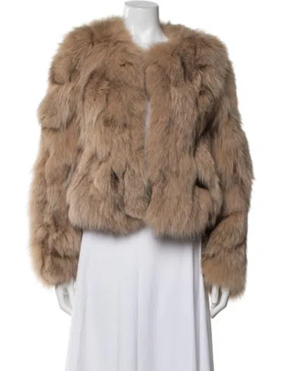 Pre-owned See By Chloé Fox Faux Fur Jacket In Neutrals