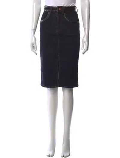 Pre-owned See By Chloé Fringe Trim Accent Midi Length Skirt In Black