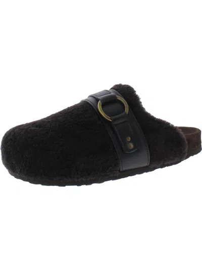 See By Chloé Gema Womens Shearling Sheepskin Round Toe Mules In Brown