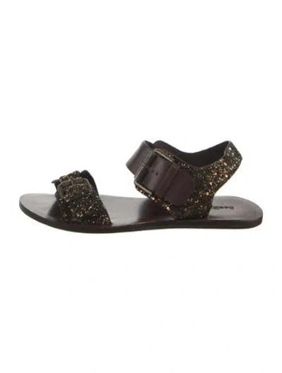 Pre-owned See By Chloé Glitter Glitter Accents Sandals In Brown