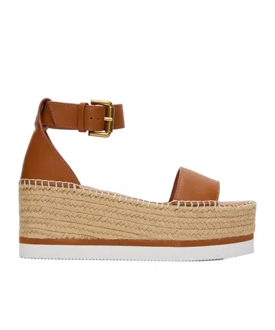 See By Chloé Glyn Buckle High-heeled Sandals In 553 Tan