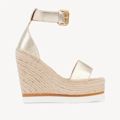 See By Chloé Glyn Espadrille Wedge Sandal In Yellow