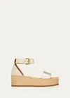 See By Chloé Glyn Platform Ankle-strap Sandals In Light Gold