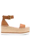 See By Chloé Glyn Pin-button High-heeled Sandals In Brown