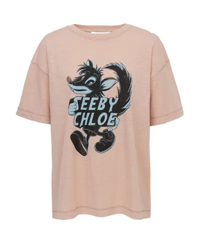 SEE BY CHLOÉ GRAPHIC-PRINT COTTON T-SHIRT
