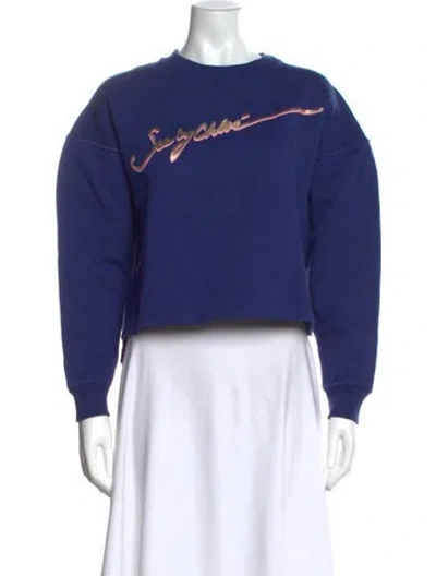 Pre-owned See By Chloé Graphic Print Crew Neck Sweatshirt In Blue