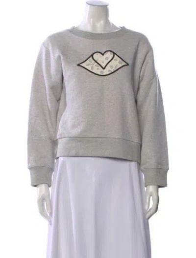 Pre-owned See By Chloé Graphic Print Crew Neck Sweatshirt In Gray