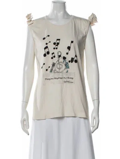 Pre-owned See By Chloé Graphic Print Crew Neck T-shirt In Neutral