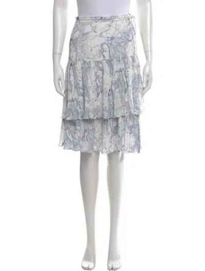 Pre-owned See By Chloé Graphic Print Midi Length Skirt In White