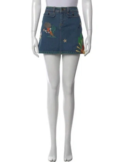 Pre-owned See By Chloé Graphic Print Mini Skirt In Blue