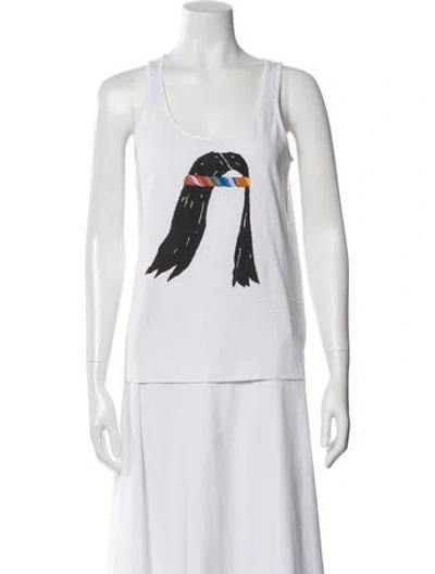 Pre-owned See By Chloé Graphic Print Scoop Neck Top In Multi