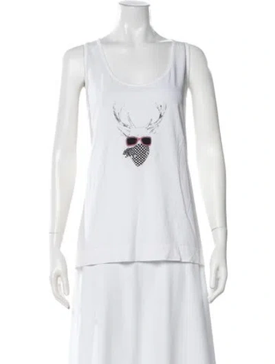 Pre-owned See By Chloé Graphic Print Scoop Neck Top In Neutral