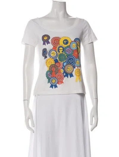Pre-owned See By Chloé Graphic Print Scoop Neck T-shirt In White