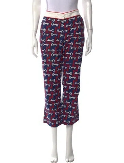 Pre-owned See By Chloé Graphic Print Wide Leg Pants In Blue