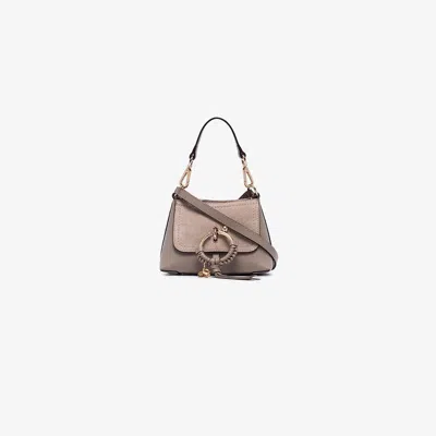 See By Chloé Grey Mini Joan Leather Cross Body Bag