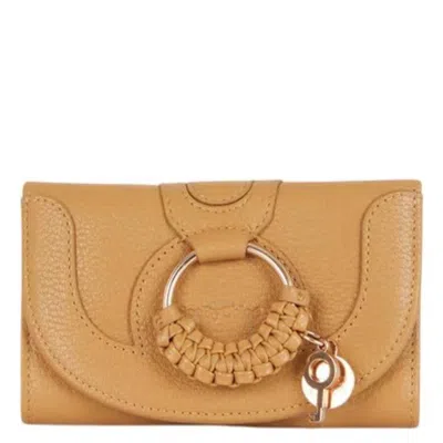 See By Chloé See By Chloe Hana Compact Leather Wallet In Beige