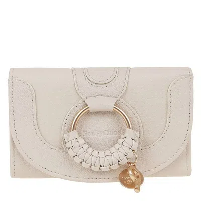 See By Chloé See By Chloe Hana Compact Leather Wallet In Sand