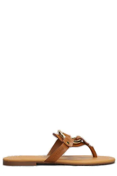 See By Chloé Hana Flat Sandals In Brown