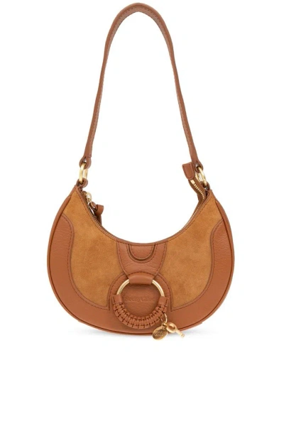 See By Chloé Hana Half-moon Leather Shoulder Bag In Brown