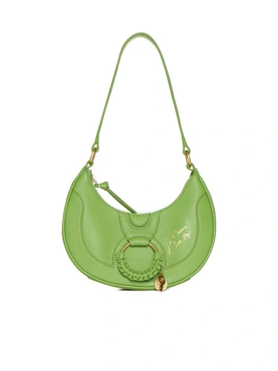 See By Chloé Hana Half-moon Leather Shoulder Bag In Rainy Forest