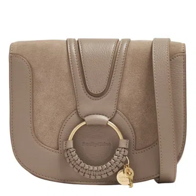 See By Chloé See By Chloe Hana Leather And Suede Shoulder Bag In Grey
