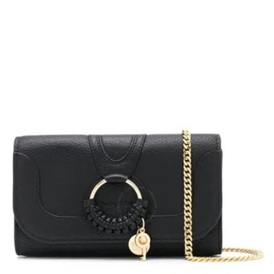See By Chloé See By Chloe Hana Leather Chain Wallet In Black